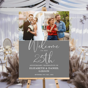 25th Wedding Anniversary 2 Photo Welcome Sign