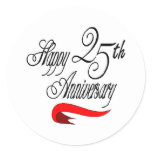 25th wedding anniversary a classic round sticker