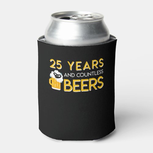 25th Wedding Anniversary Beer Countless Can Cooler