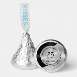25th wedding anniversary black and silver 2 hershey®'s kisses®