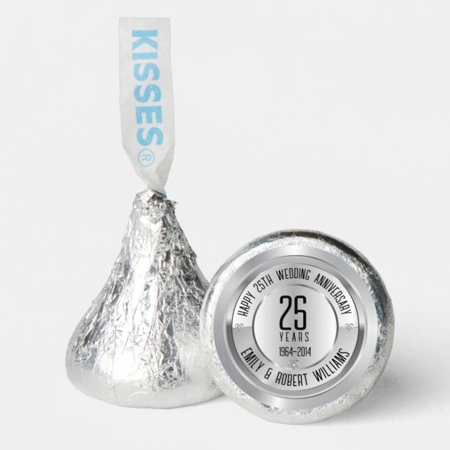 25th wedding anniversary black and silver hershey®'s kisses® (Front)