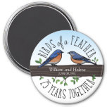 25th Wedding Anniversary, Bluebirds Of A Feather Magnet at Zazzle