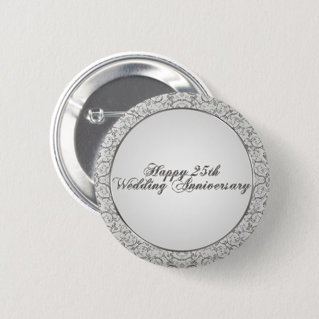 25th Wedding Anniversary Button (Front & Back)