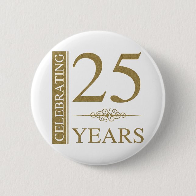 25th Wedding Anniversary Button (Front)