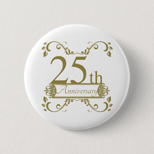 25th Wedding Anniversary Button (Front)