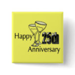 25th Wedding Anniversary Buttons