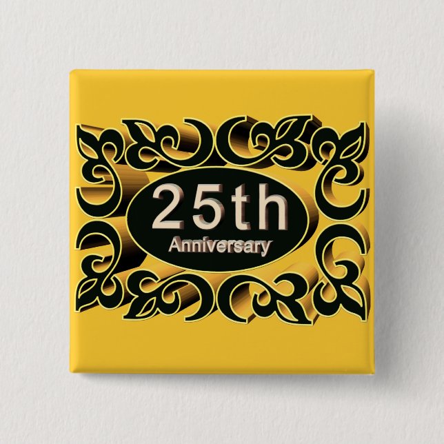 25th Wedding Anniversary Buttons (Front)