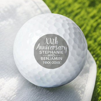 25th Wedding Anniversary - Can Edit Gray Color Golf Balls by JustWeddings at Zazzle