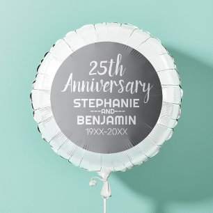 25th Wedding Anniversary - Can Edit Silver Balloon