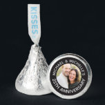 25th Wedding Anniversary Candy Favors with Photo<br><div class="desc">These chocolate Hershey Kiss favors are wrapped in silver foil (which can be changed to various other colors) and feature a custom photo area as well as silver colored text. The text can be customized to your liking - the example has the couple of honor's names as well as "25th...</div>