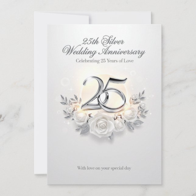 25th Wedding Anniversary Card – Celebrating 25 Yea (Front)