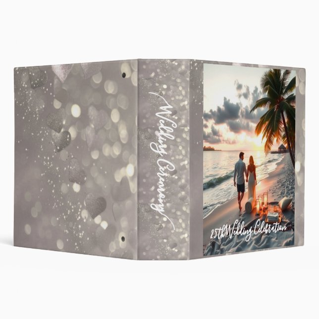 25th Wedding Anniversary Celebration Memories Phot 3 Ring Binder (Background)