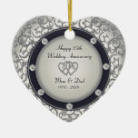 25th Wedding Anniversary Ceramic Ornament at Zazzle