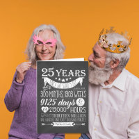 25th wedding anniversary, chalkboard, 25 years