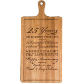 25th Wedding Anniversary Cherry Wood Cutting Board (Front)