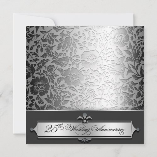 25th wedding anniversary chic invitations