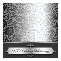 25th wedding anniversary chic invitations