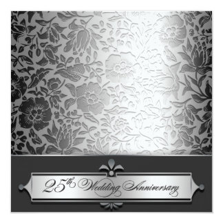 25th wedding anniversary chic invitations