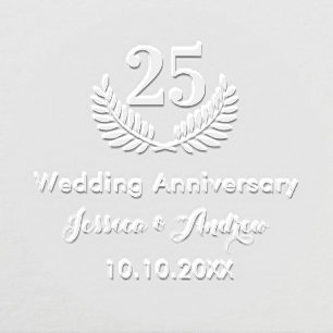 25th wedding anniversary classic laurel wreath embosser