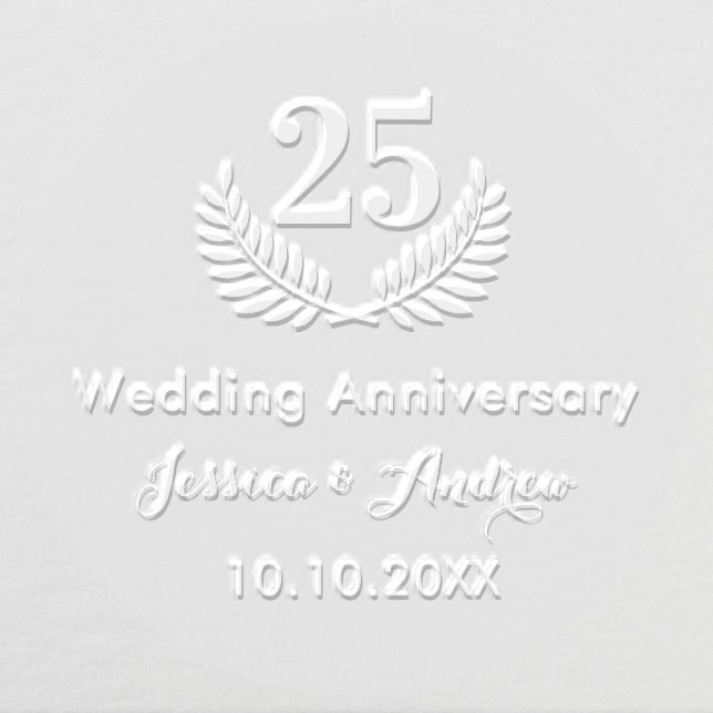 25th wedding anniversary classic laurel wreath  embosser (Design)