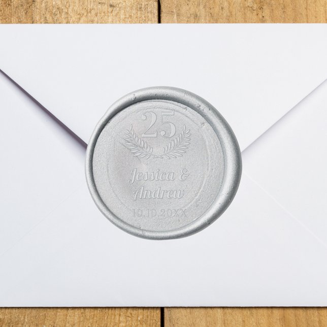 25th wedding anniversary classic laurel wreath wax seal sticker (Creator Uploaded)