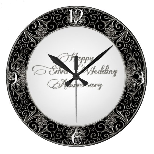 25th Wedding Anniversary Clock Zazzle 25th Wedding Anniversary Clock
