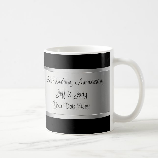 25th Wedding Anniversary Coffee Mug (Right)