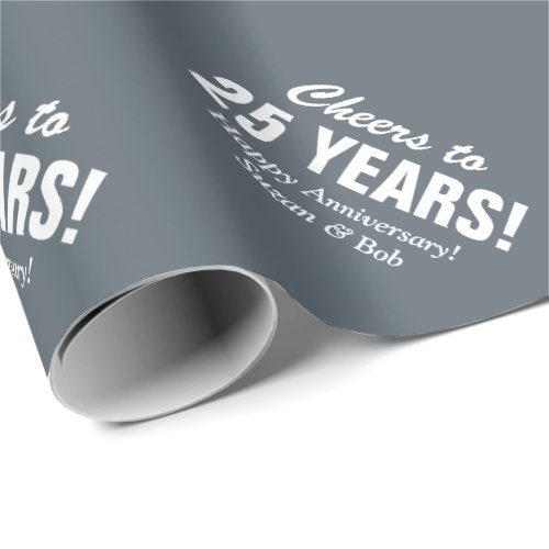 25th Wedding Anniversary couples gift wrap paper