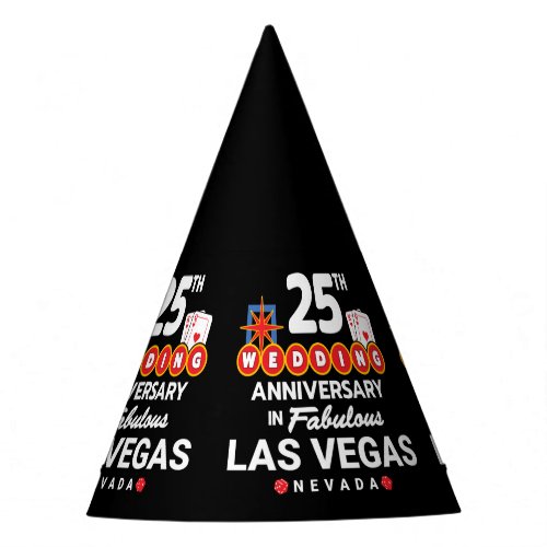 25th Wedding Anniversary Couples Las Vegas Trip Party Hat