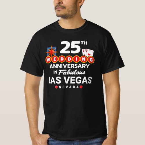 25th Wedding Anniversary Couples Las Vegas Trip T_Shirt