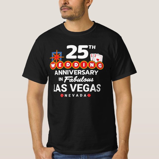 25th Wedding Anniversary Couples Las Vegas Trip T-Shirt (Front)
