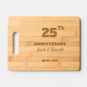 25th Wedding Anniversary Custom Couple Name Engraved Cutting Board