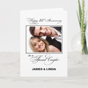 25th Wedding Anniversary Custom Name & Photo Card