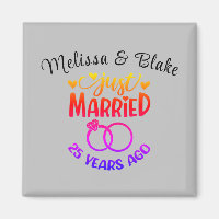 25th Wedding Anniversary Custom Names Silver 
