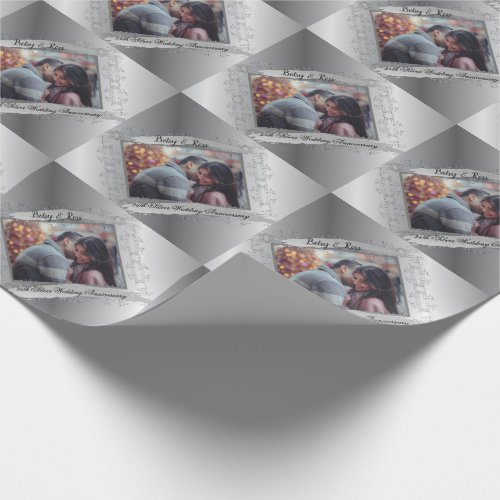 25th Wedding Anniversary Custom Photo Wrapping Paper