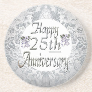 25th Wedding Anniversary Drink Coaster