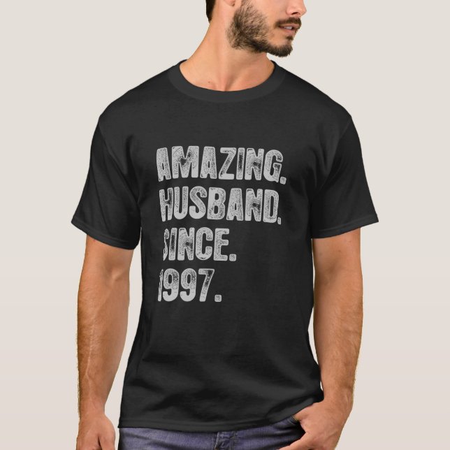 25Th Wedding Anniversary For Him Amazing Husband S T-Shirt (Front)