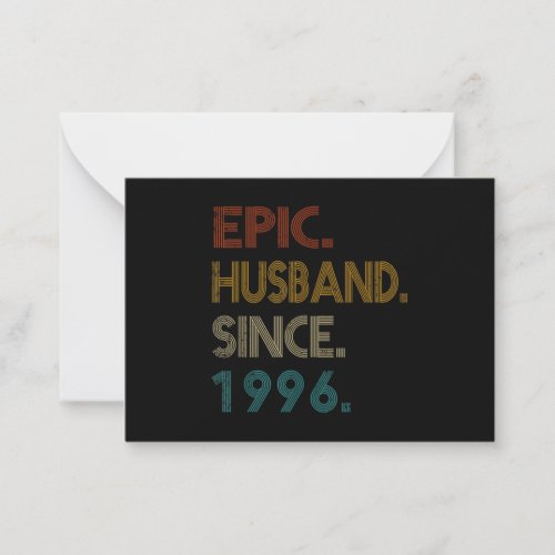 25th Wedding Anniversary Gift Him Epic Husband Note Card