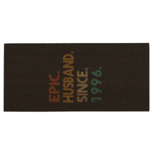 25th Wedding Anniversary Gift Him Epic Husband Wood Flash Drive