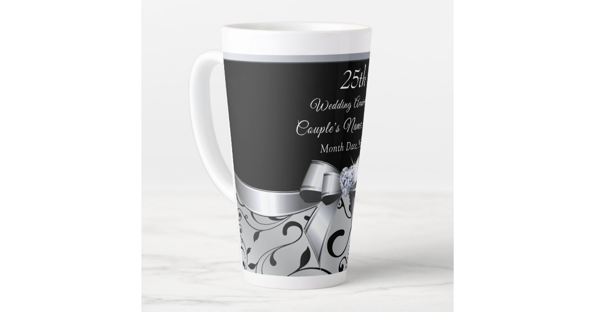 25th Wedding Anniversary Gift Ideas For Friends Latte Mug Zazzle Com
