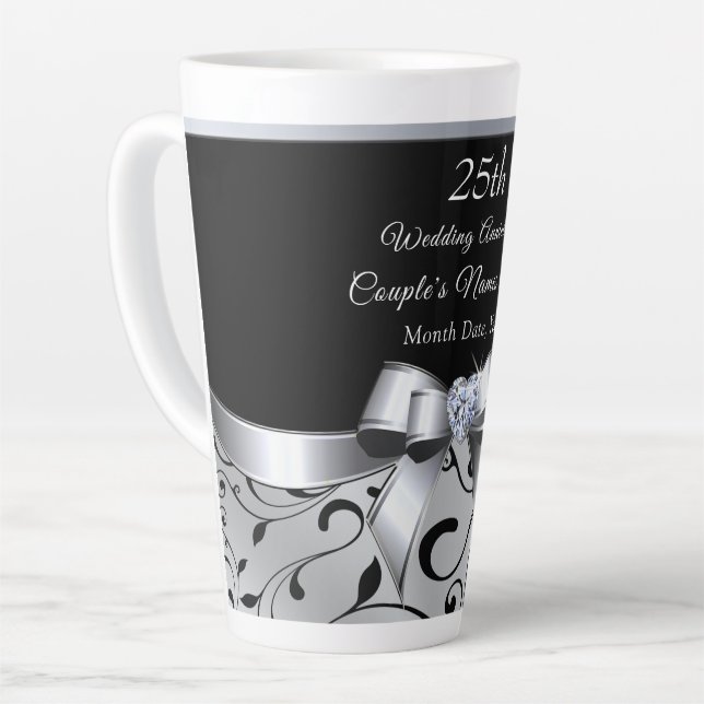 25th Wedding Anniversary Gift Ideas for Friends Latte Mug (Left Angle)