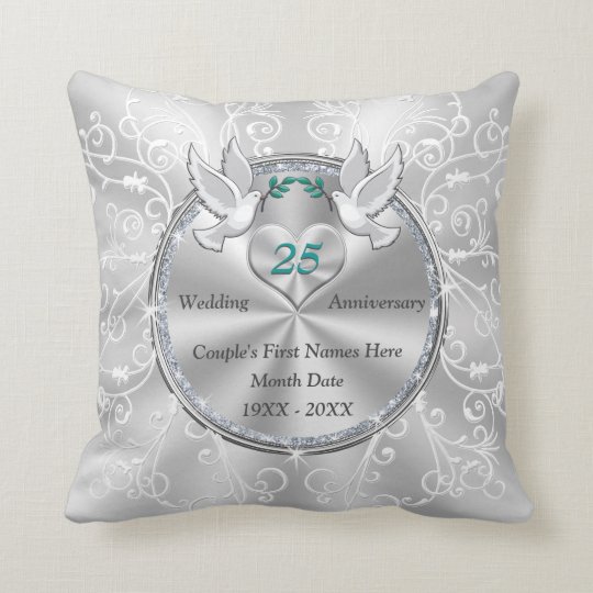 25th-wedding-anniversary-gift-ideas-for-friends-throw-pillow-zazzle