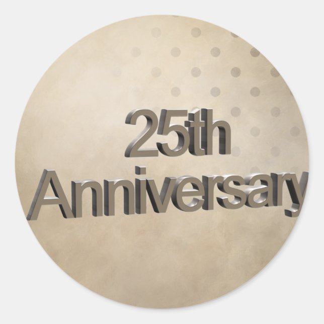 25th Wedding Anniversary Gifts Classic Round Sticker (Front)