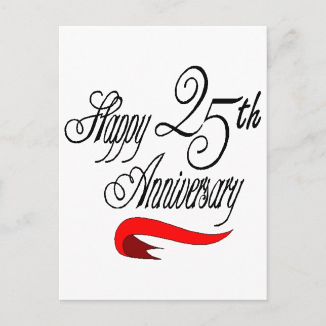 25th Wedding Anniversary Gifts Postcard (Front)