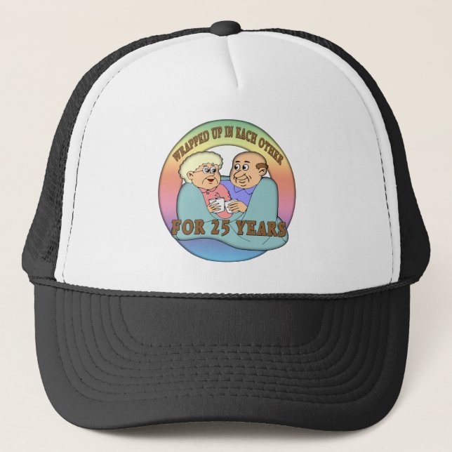 25th Wedding Anniversary Gifts Trucker Hat (Front)
