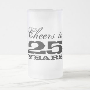 25th Wedding Anniversary Glass Beer Mug Gift