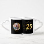 25th Wedding Anniversary Gold Sparkle Coffee Mug Set