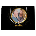 25th Wedding Anniversary Gold Sparkle Large Gift Bag