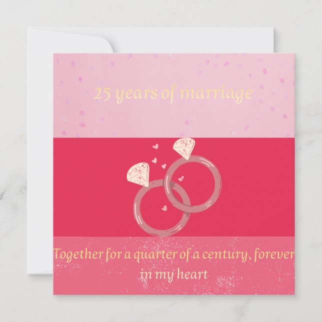 25th Wedding Anniversary Greeting Card – Silver An (Front)