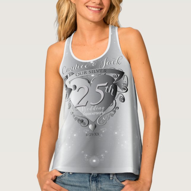 25th Wedding Anniversary Heart  Tank Top (Front)